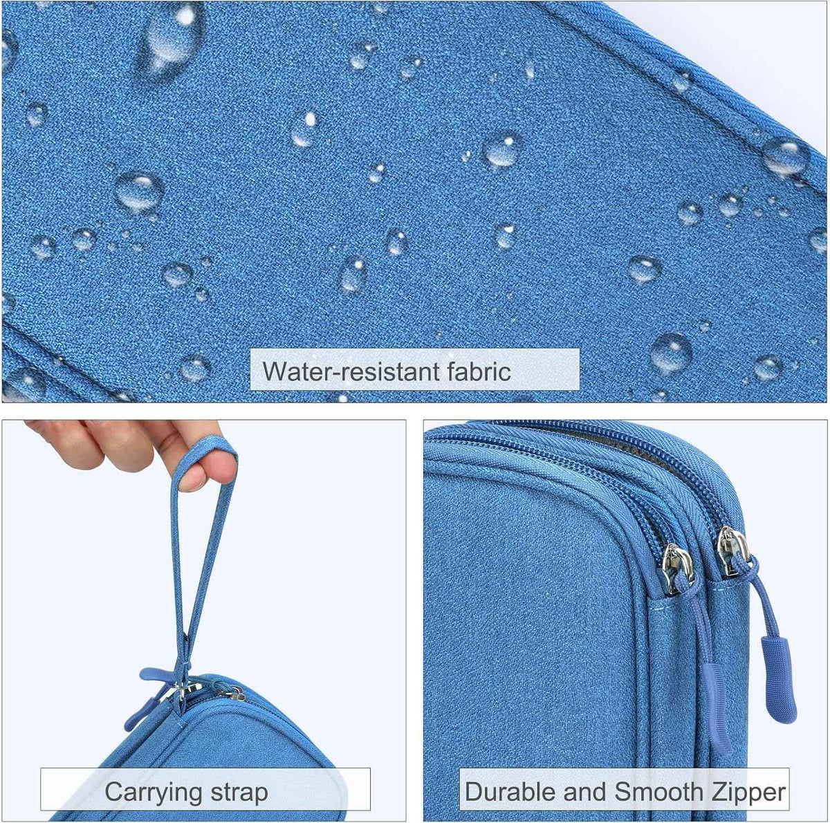 FYY Electronic Organizer, Travel Tech Pouch Bag, Cable Organizer Cyan