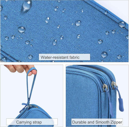 FYY Electronic Organizer, Travel Tech Pouch Bag, Cable Organizer Cyan