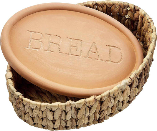 Mud Pie Terracotta Bread Warming Set, Brown, 8 1/2" x 12 1/2" | Terracotta Bread Warming Set, 8.5 X 12.5 Inches, For Warming And Presenting Bread At The Table
