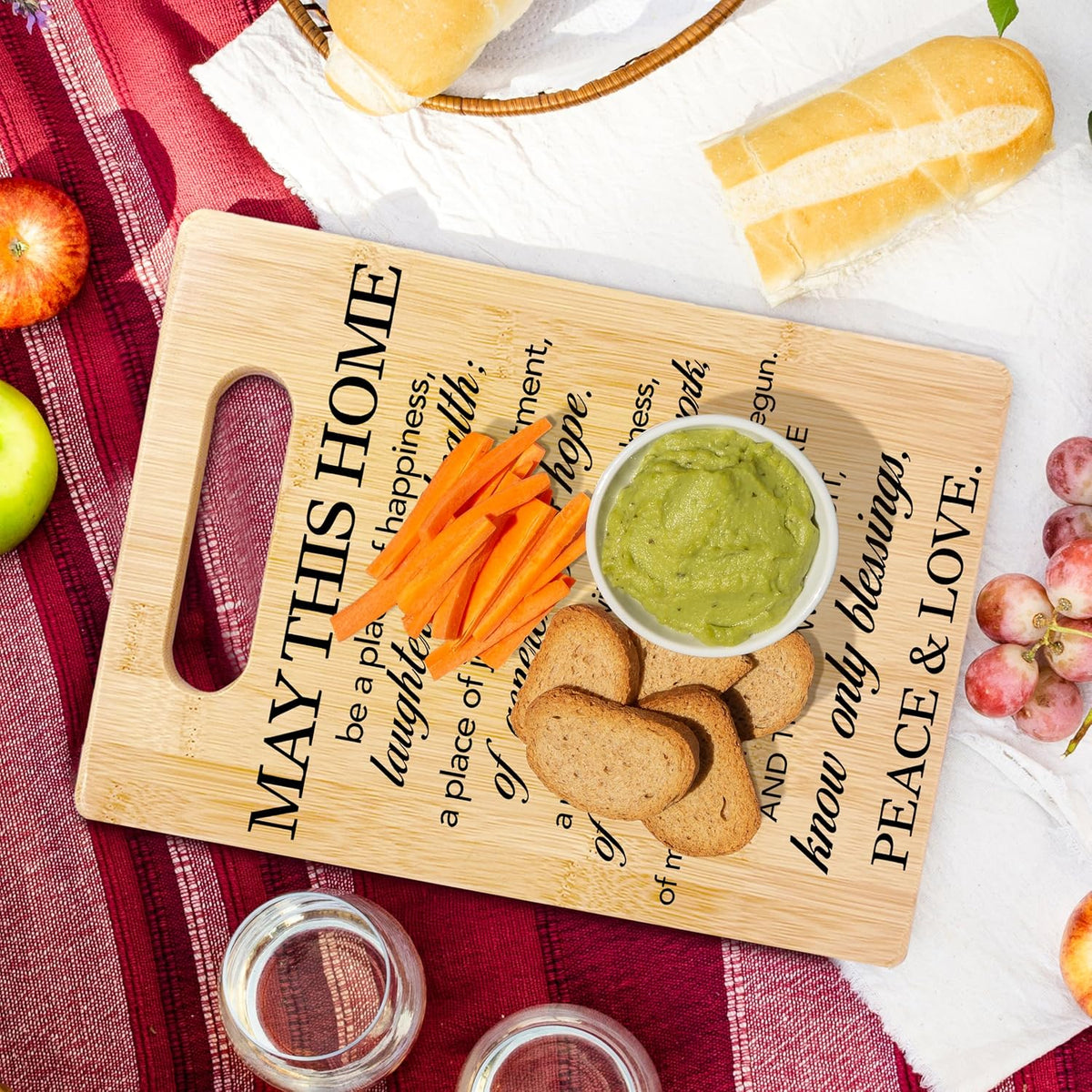 Housewarming Gifts Cutting Board, House Warming Gifts New Home House Apartment, New Homeowner Gifts, Home Blessing Bamboo Cutting Boards for Kitchen, Decorative Cutting Boards for Kitchen
