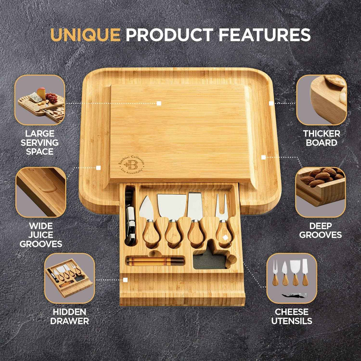 Charcuterie Board and Bread Slicer Set Bundle - Perfect for Entertaining and Baking