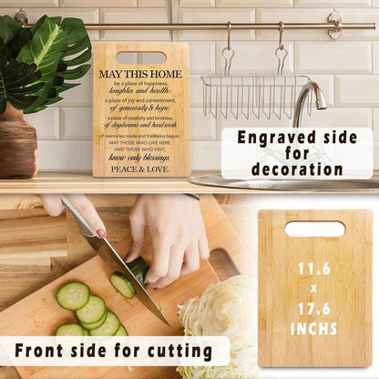 Housewarming Gifts Cutting Board, House Warming Gifts New Home House Apartment, New Homeowner Gifts, Home Blessing Bamboo Cutting Boards for Kitchen, Decorative Cutting Boards for Kitchen