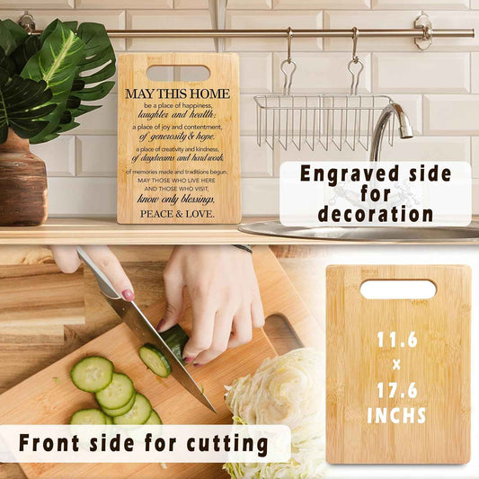 Housewarming Gifts Cutting Board, House Warming Gifts New Home House Apartment, New Homeowner Gifts, Home Blessing Bamboo Cutting Boards for Kitchen, Decorative Cutting Boards for Kitchen