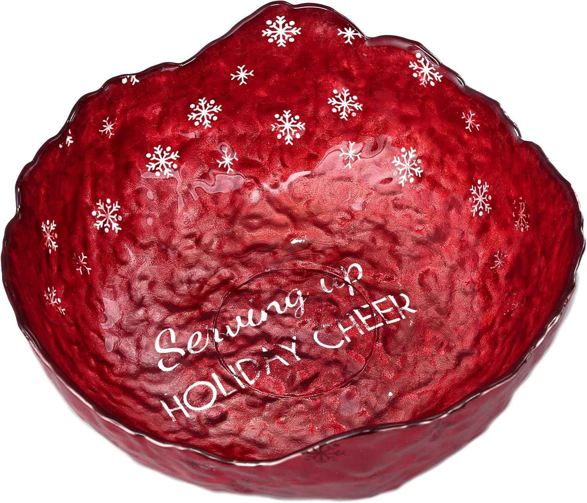 Pavilion - Serving Up Holiday Cheer - 9.5" Bronze Serving Dish Tray Bowl Kitchen Holiday Winter Seasonal Christmas Kitchen Serving Utensils Mixing Gift Hostess Present